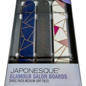 Japonesque Nail Files 3 Pack Medium Grit Salon Boards New Sealed